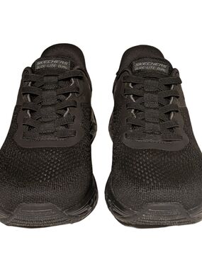 Skechers Men's Black Knit Lace-Up Sneakers